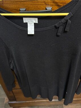 Worthington Black Scoop Neck Sweater with Side Bow